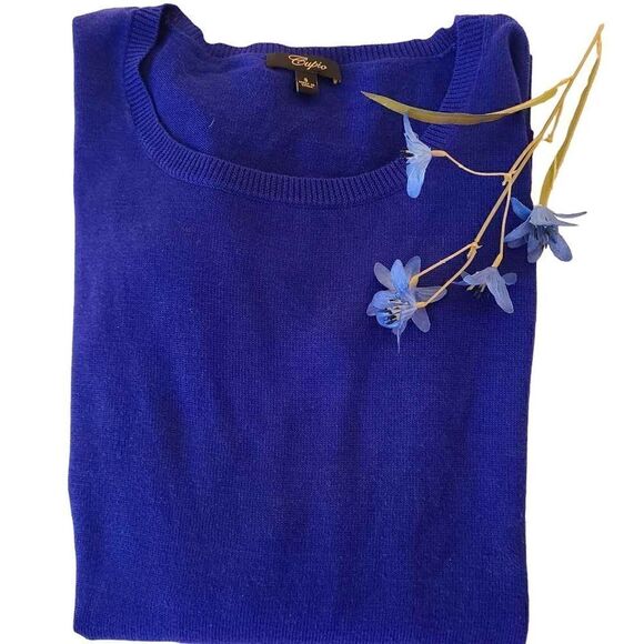 Cupio Womens Royal Blue Long Sleeve Pull Over Sweater Knitted Size Small - Picture 11 of 12